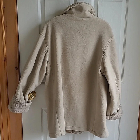 Vintage Forecaster Sport Sherpa Fleece Button-down Coat - Size  M - Cream/Tan - Picture 4 of 7